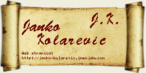 Janko Kolarević vizit kartica